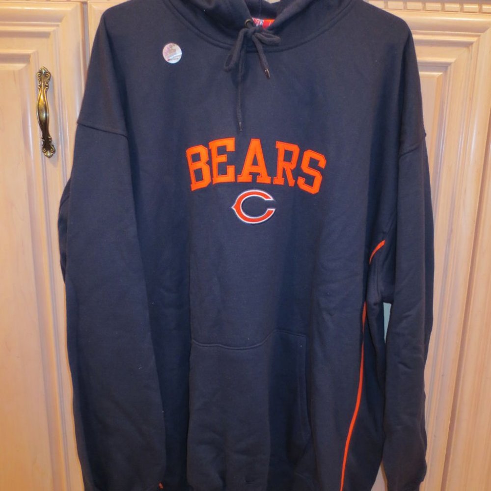 NFL Chicago Bears Hooded Sweatshirt with Front Pockets, Navy Blue (159) - Picture 2 of 3
